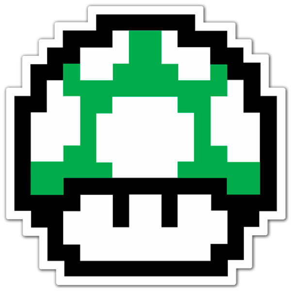 Autocollants: Mario Bros Seta Pixel Vert