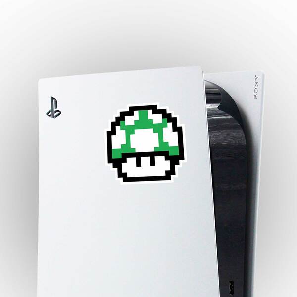 Autocollants: Mario Bros Seta Pixel Vert