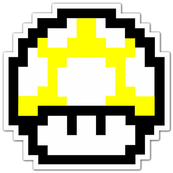 Autocollants: Mario Bros Seta Pixel Jaune