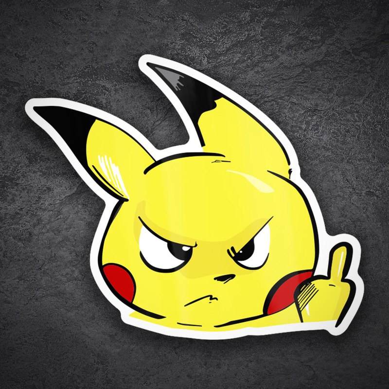 Autocollants: Pikachu Fâché Drôle