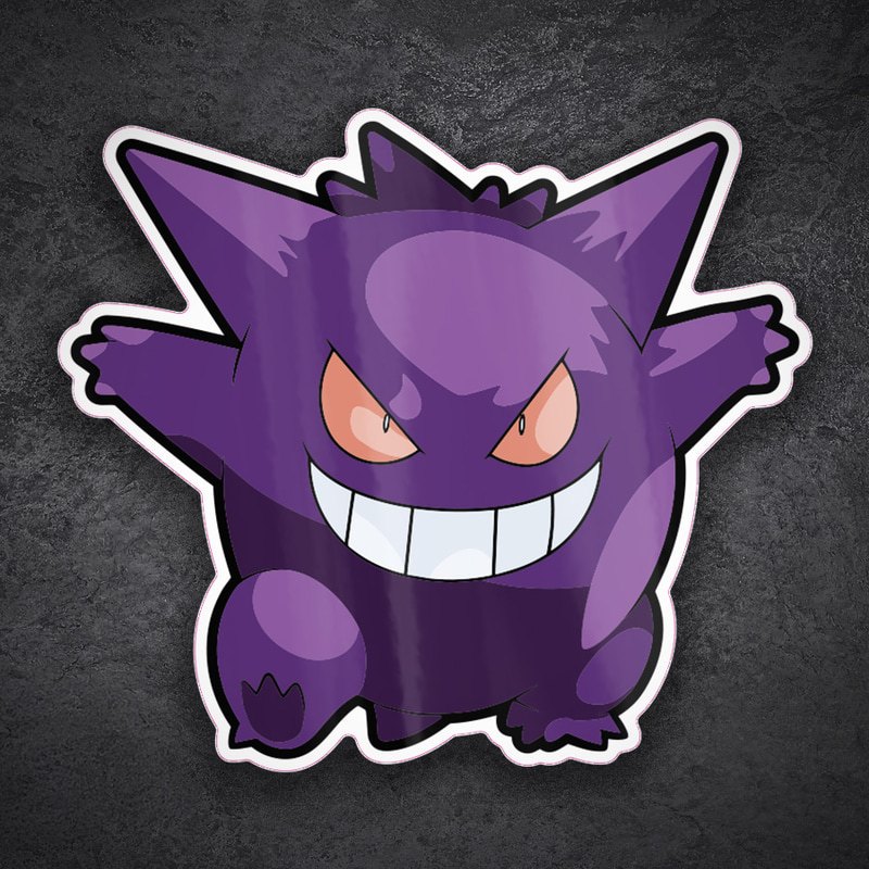 Autocollants: Gengar Sourire Malicieux