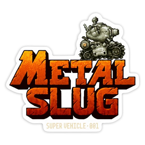 Autocollants: Logo Metal Slug avec Tank Pixelis&eacute;