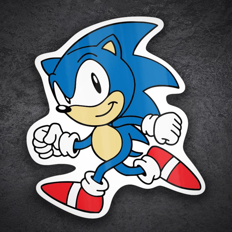 Autocollants: Sonic Classique en Course