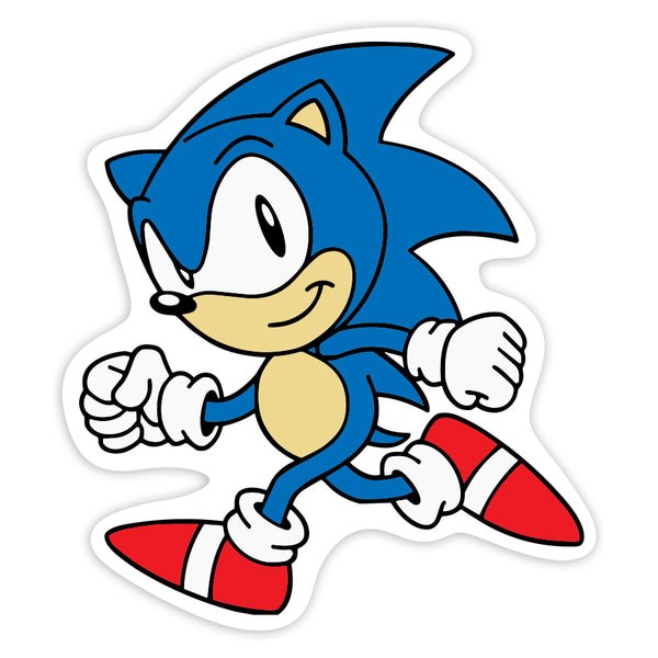 Autocollants: Sonic Classique en Course