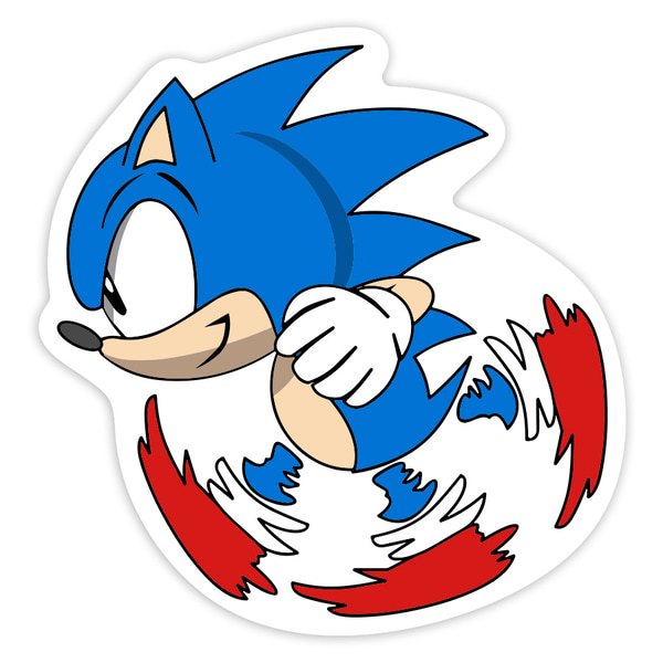 Autocollants: Sonic Classique Tournant Retro