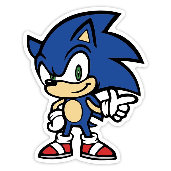 Autocollants: Sonic Classique Doigt Retro