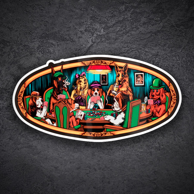 Autocollants: Almost Skateboards Poker Dogs