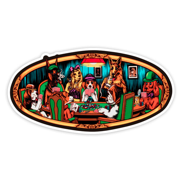 Autocollants: Almost Skateboards Poker Dogs