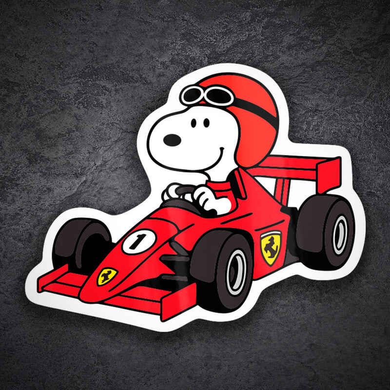 Autocollants: Snoopy Pilote Ferrari