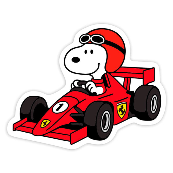 Autocollants: Snoopy Pilote Ferrari