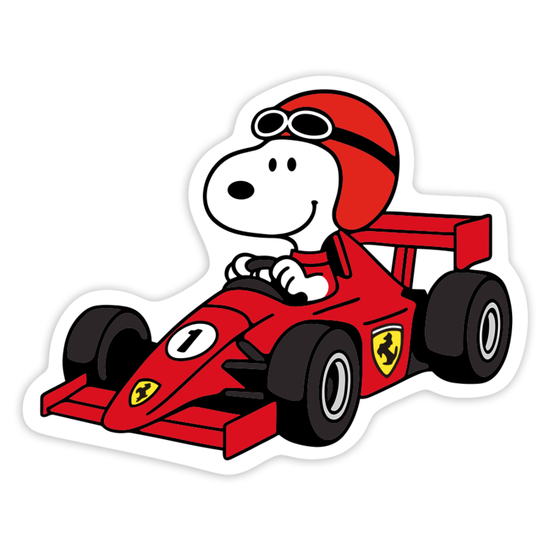 Autocollants: Snoopy Pilote Ferrari