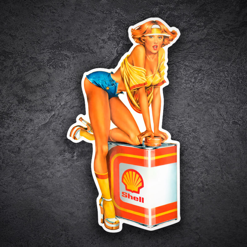 Autocollants: Fille Shell Vintage