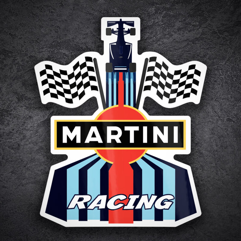 Autocollants: Martini Racing Formule 1 avec Contour D&eacute;coup&eacute;
