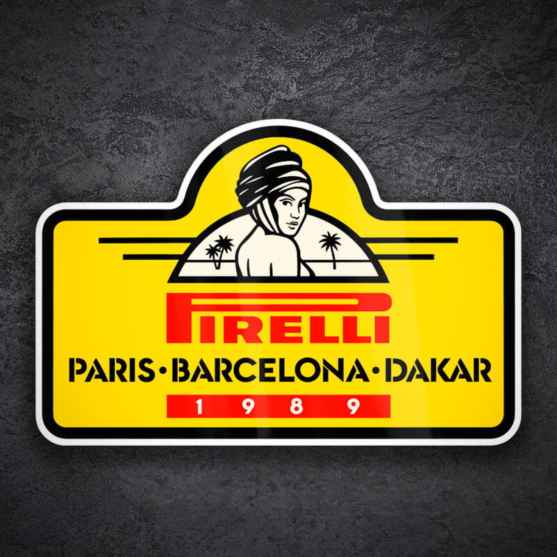 Autocollants: Pirelli Paris-Barcelona-Dakar 1989