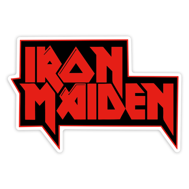 Autocollants: Iron Maiden en Texte en Bloc avec Bords Aiguis&eacute;s