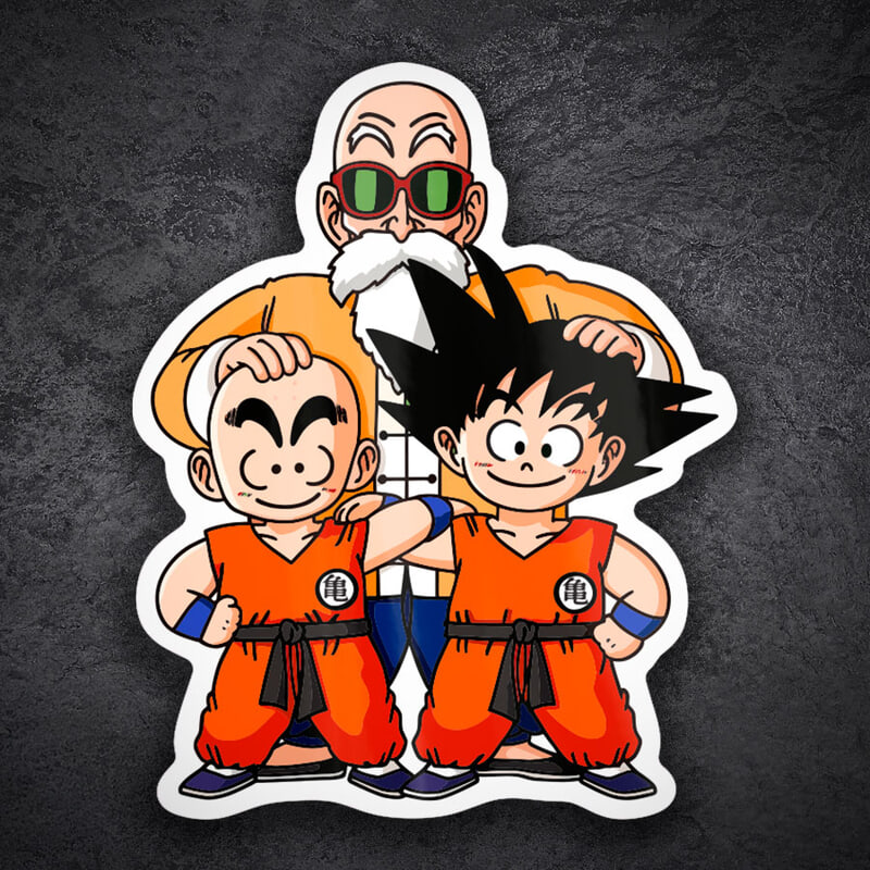 Autocollants: Maître Roshi Goku Krilin