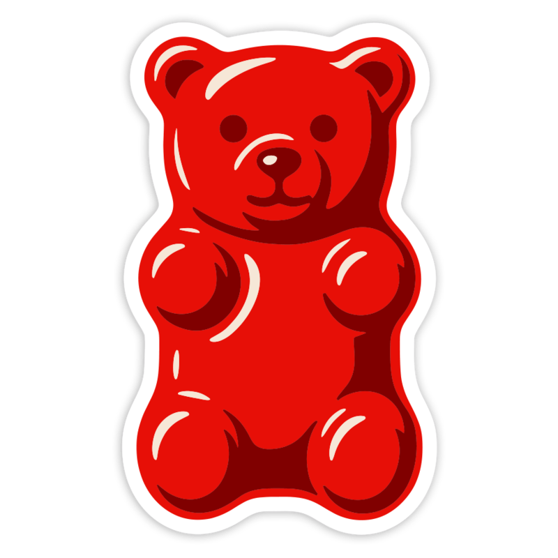 Autocollants: Ourson Gélifié Rouge