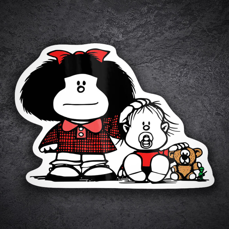 Autocollants: Mafalda et Guille avec Ourson