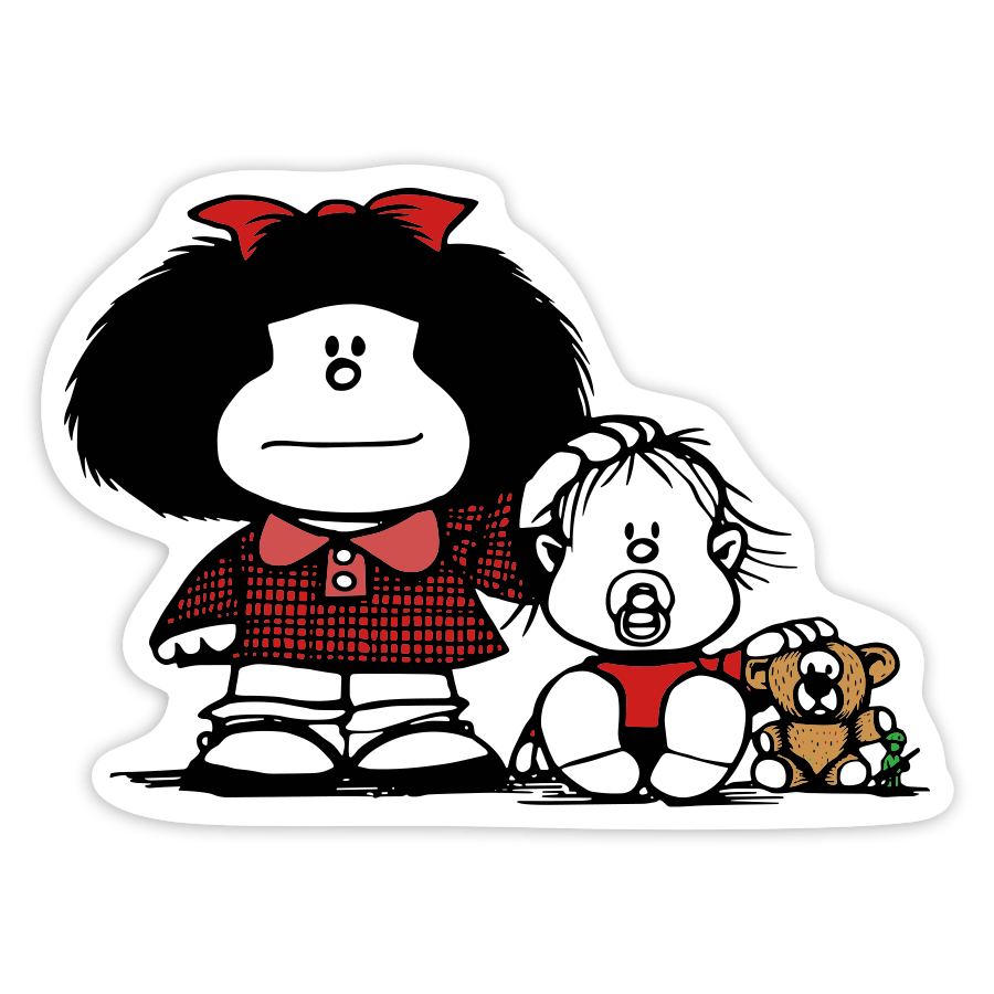 Autocollants: Mafalda et Guille avec Ourson