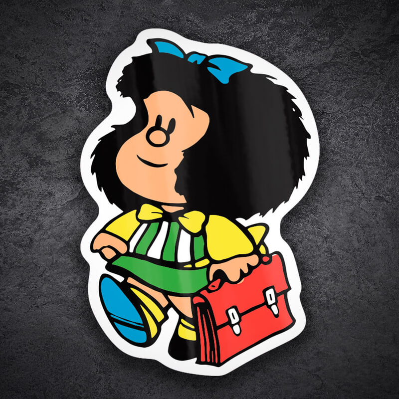 Autocollants: Mafalda avec Cartable
