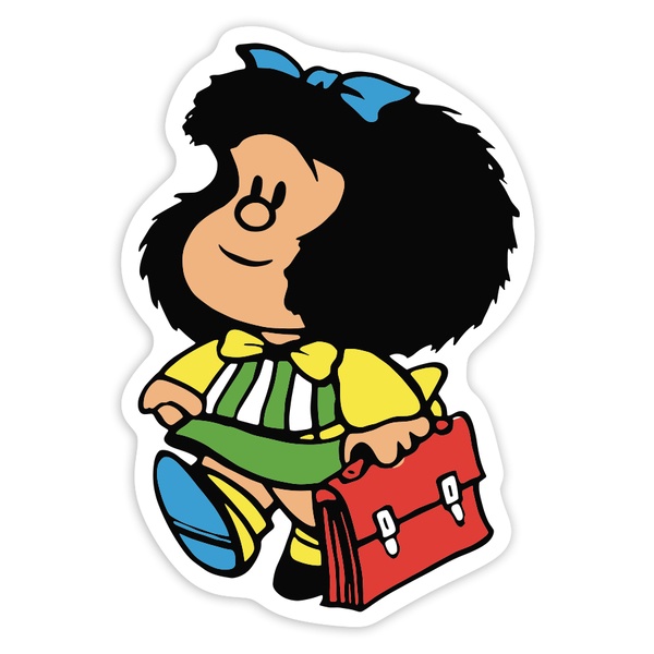 Autocollants: Mafalda avec Cartable
