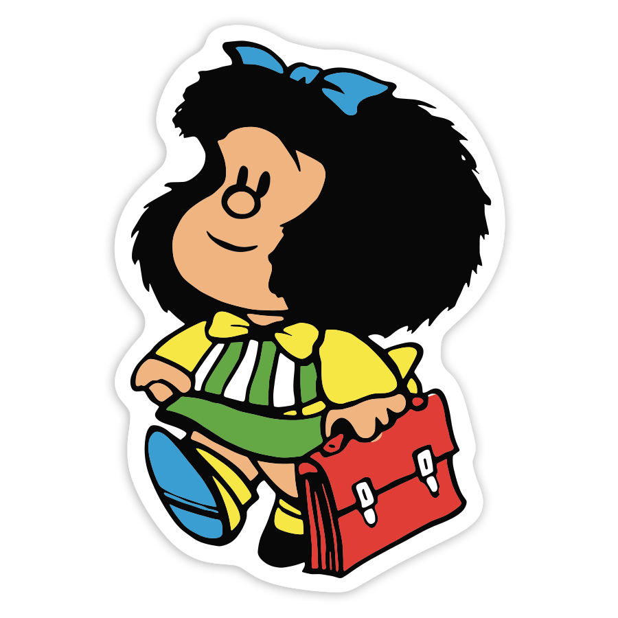Autocollants: Mafalda avec Cartable