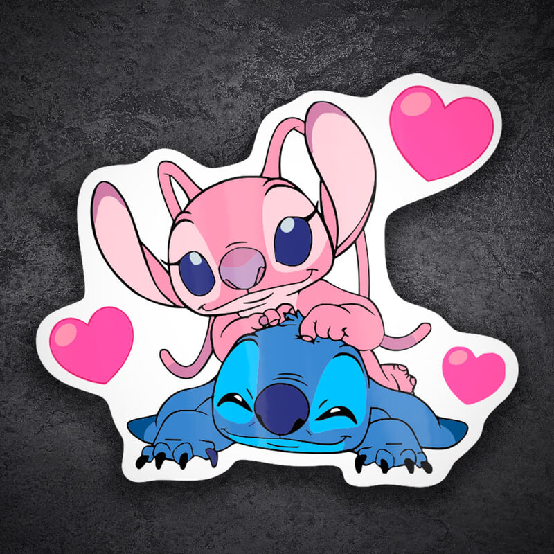 Autocollants: Stitch et Angel Amoureux