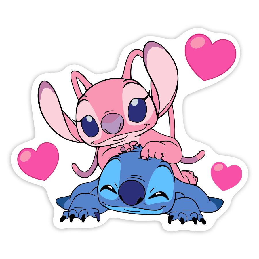 Autocollants: Stitch et Angel Amoureux