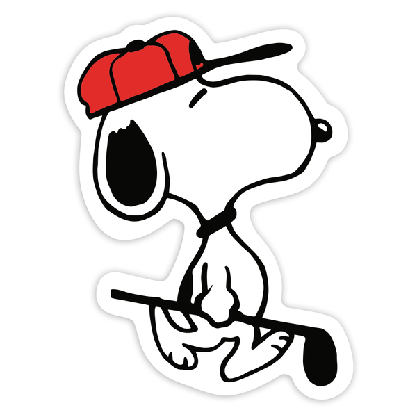 Autocollants: Snoopy Jouant au Golf