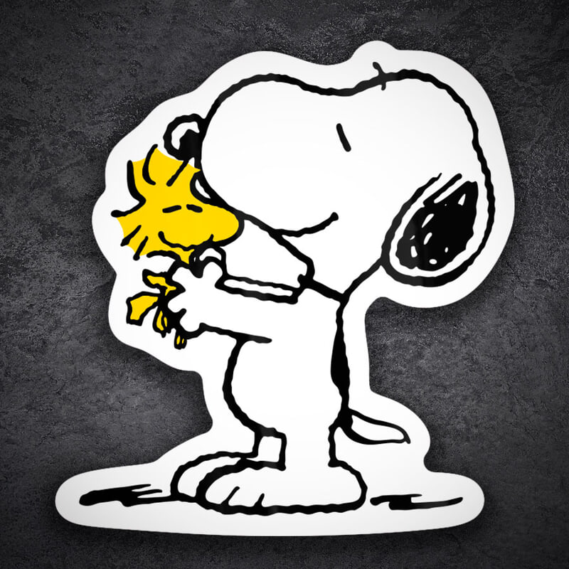 Autocollants: Snoopy Serrant Woodstock