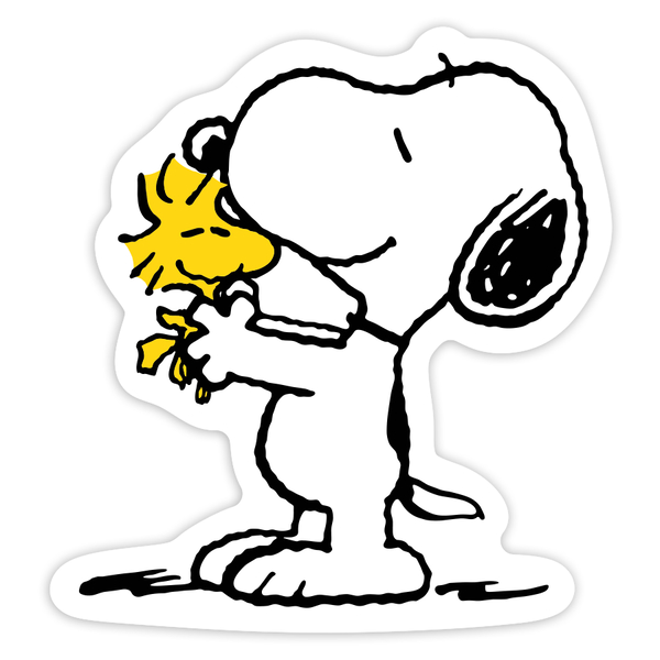 Autocollants: Snoopy Serrant Woodstock
