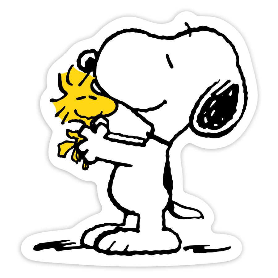 Autocollants: Snoopy Serrant Woodstock