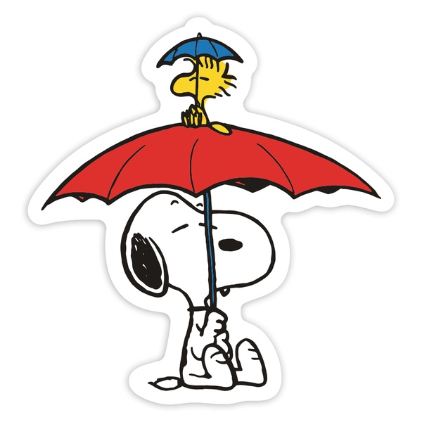 Autocollants: Snoopy et Woodstock Parapluie