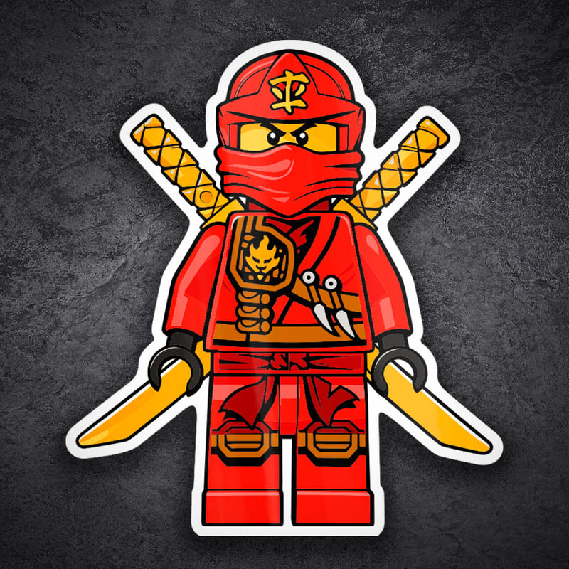 Autocollants: Lego Ninjago Kai Guerrier Rouge