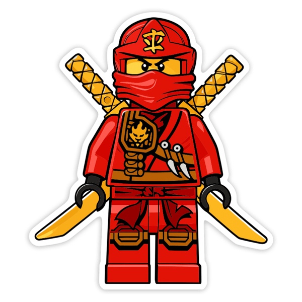 Autocollants: Lego Ninjago Kai Guerrier Rouge