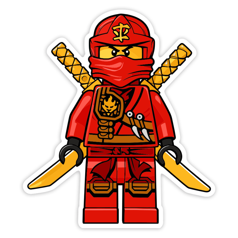 Autocollants: Lego Ninjago Kai Guerrier Rouge