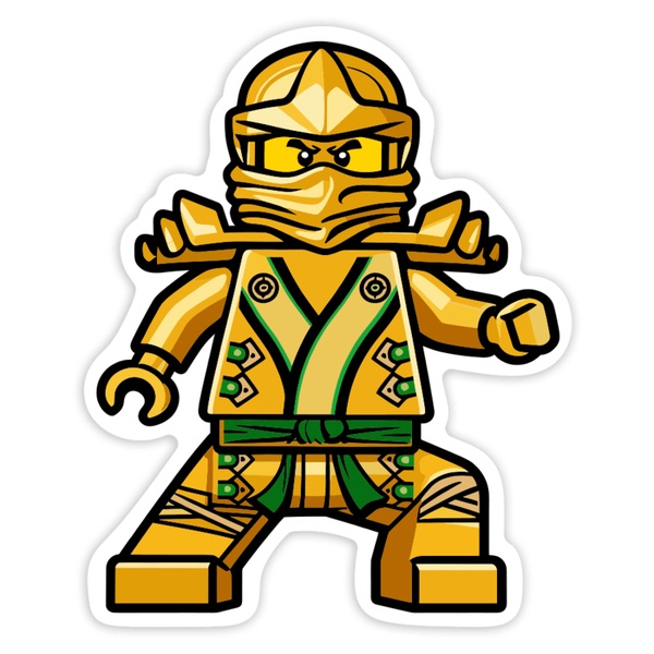 Autocollants: Lego Ninjago Lloyd Ninja Doré