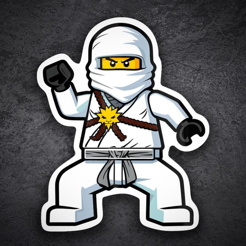 Autocollants: Lego Ninjago Zane Ninja Blanc