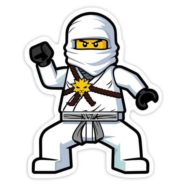 Autocollants: Lego Ninjago Zane Ninja Blanc