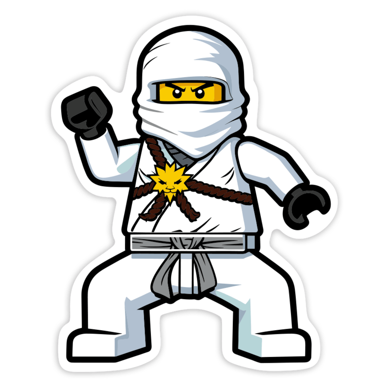 Autocollants: Lego Ninjago Zane Ninja Blanc