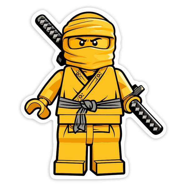 Autocollants: Lego Ninjago Ninja Doré Classique