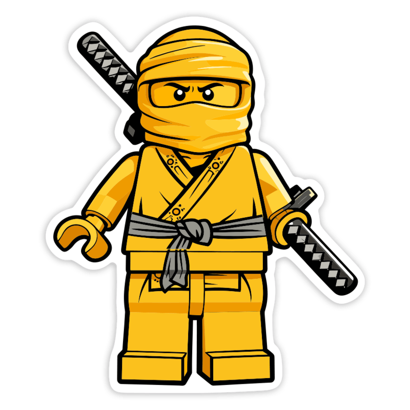 Autocollants: Lego Ninjago Ninja Doré Classique