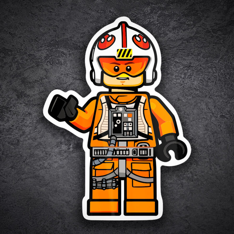 Autocollants: Lego Star Wars Luke Skywalker Pilote Rebelle