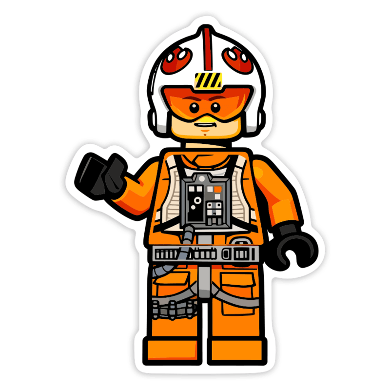 Autocollants: Lego Star Wars Luke Skywalker Pilote Rebelle