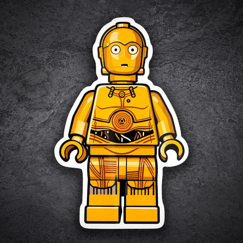 Autocollants: Lego Star Wars C-3PO Droïde Doré