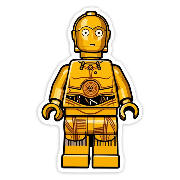 Autocollants: Lego Star Wars C-3PO Droïde Doré