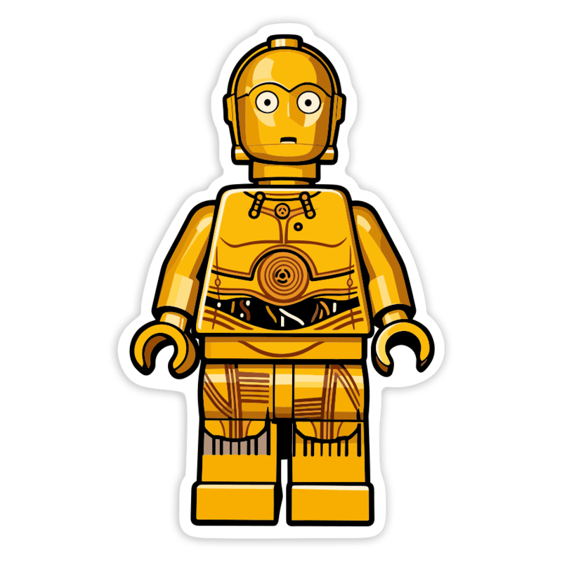 Autocollants: Lego Star Wars C-3PO Droïde Doré