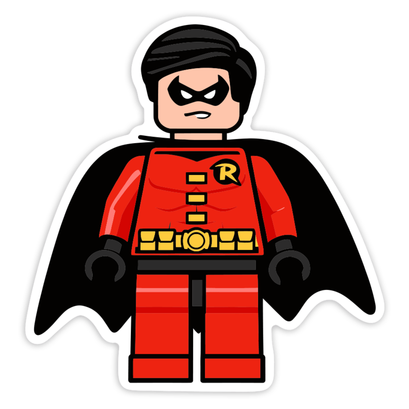Autocollants: Lego DC Robin Rouge