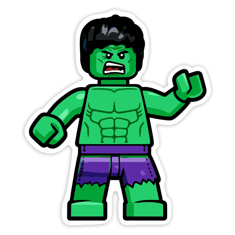 Autocollants: Lego Marvel Hulk Vert