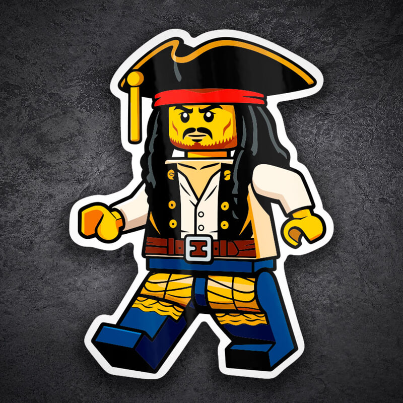 Autocollants: Lego Jack Sparrow Pirate Rétro
